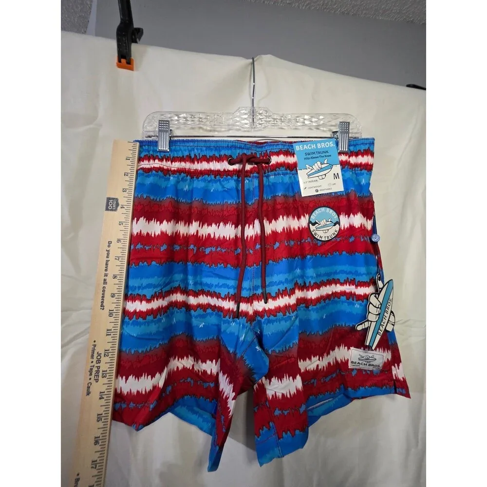 Beach Bros Acid Stripes Men's Swim Trunks Board Shorts M Multicolor PB-106-46